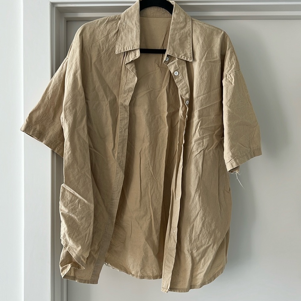 Tan short sleeve button down